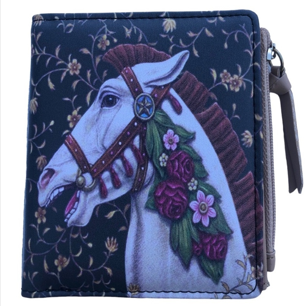 New Fantasy carousel horse wallet 4 x 4 1/2